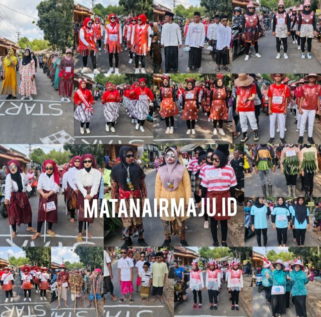 Aksi Peserta Lomba Gerak Jalan Unik Desa Matanair Picu Gelak Tawa Ribuan Penonton